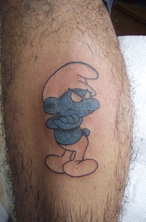 Smurfs Tattoo Twitter @Leonxiorox Smurf Tattoos, Smurfs Tattoo, Impressive Tattoos, Tattoo On Arm, Cartoon Tattoo, Papa Smurf, With Tattoo, Badass Tattoos, Cartoon Tattoos