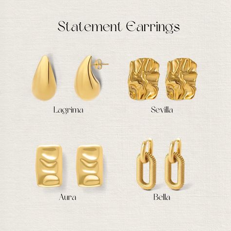 Elevate your style with our stunning Statement Earrings! ✨ Use code ROYA2024 for a launch discount! 💛 Trending Jewellery, Ring Aesthetic, Jewellery Aesthetic, Content Creating, Aesthetic Earrings, Jewellery Trends, Jewelry Photography Styling, Carved Ring, Jewellery Inspiration