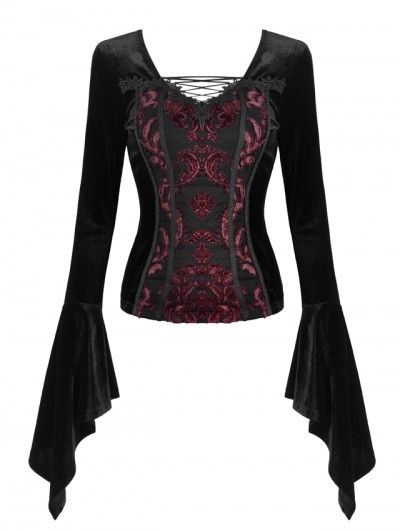 Gothic Mode, Dark In Love, Gothic Tops, Gothic Shirts, Velvet Shirt, Gothic Steampunk, Lace Splicing, Velvet Lace, Mode Inspo