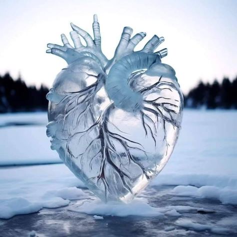 Ice Heart Wallpaper, Ice Heart Aesthetic, Dnd Market, Heart Organ, Ice Heart, Deep Winter Colors, Ice Art, Frozen Heart, Heart Throb