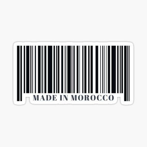 Stylish design of Made in Morocco Black Barcode. Fit for Moroccans and who wants to gift Moroccan friend or love this beautiful country. • Millions of unique designs by independent artists. Find your thing. Yemen Sticker, Spiderman Stickers, Barcode Design, Barcode Sticker, Jordan Country, Sultan Qaboos, Sneaker Posters, Sultanate Of Oman, Funny Arabic Quotes