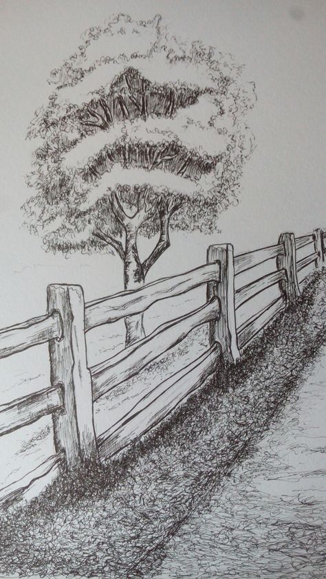 Tree art gab Schetching Ideas, Tree Sketches Simple, Easy Pen Sketches, Pen Sketches Simple, Tree Pencil Sketch, 2 D Art, Landscape Drawing Easy, Tree Drawing Simple, Landscape Pencil Drawings