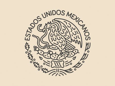 Since my wife is Mexican, I get to see the Mexican coat of arms quite frequently. The problem with it is that the current one is from 1976 and still hand drawn. It's got its beauty to it, but it's ... Mexican Logo, Modern Heraldry, Wordmark Logo Typography, Logo Inspiration Vintage, Small Business Logo Design, Hand Drawn Logo Design, Maya Art, Ig Highlight, Small Business Logo