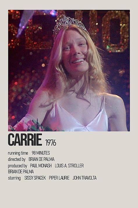 Carrie Movie, Carrie 1976, Carrie White, Movies To Watch Teenagers, Iconic Movie Posters, New Movies To Watch, Girly Movies, Film Posters Minimalist, Polaroid Poster