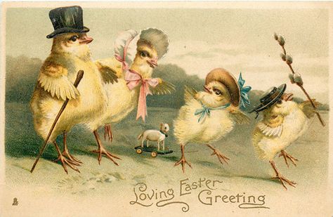 Vintage Easter images - printable Tuck postcard image - chicks in Easter parade Easter Images Free, Vintage Easter Postcards, Vintage Easter Cards, Easter Greeting, Easter Postcards, Easter Images, Easter Parade, Easter Art, Easter Printables