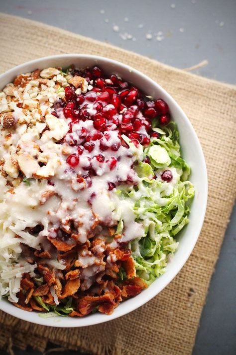 chopped brussel spout salad with creamy shallot dressing. Shallot Dressing, Brussels Sprouts Bacon, Low Carb Veggie, Brussels Sprout Salad, Creamy Salad Dressing, Sprout Salad, Pecorino Romano Cheese, Pecorino Romano, Sprouts Salad