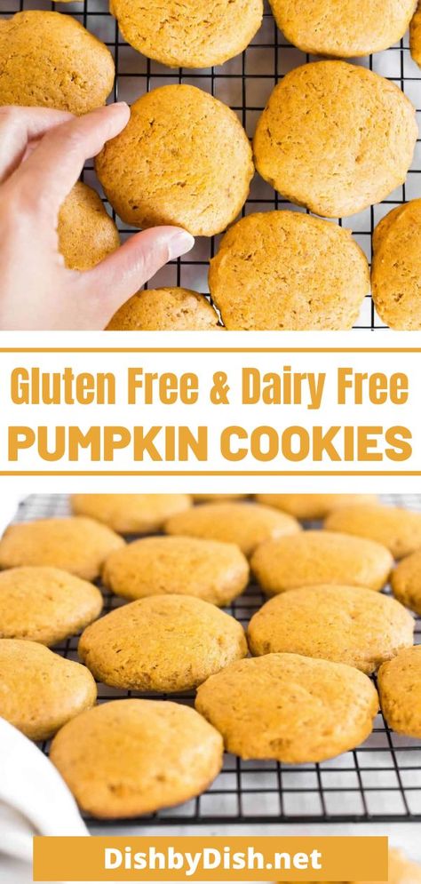 Gluten Dairy Free Pumpkin Cookies, Gf Df Pumpkin Cookies, Gluten Free Dairy Free Pumpkin Cookies, Dairy Free Pumpkin Cookies, Pumpkin Cookies Recipes, Pumpkin Snacks, Candies Recipes, Gluten Free Pumpkin Cookies, Cookies Dairy Free