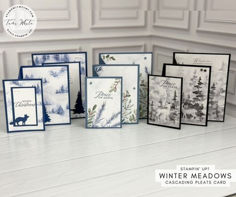 Winter Meadow, Card Making Video Tutorials, Designer Paper Cards, Magical Winter, Stampin Up Christmas Cards, Stampin Up Christmas, Designer Series Paper, Fancy Fold Cards, Card Tutorial