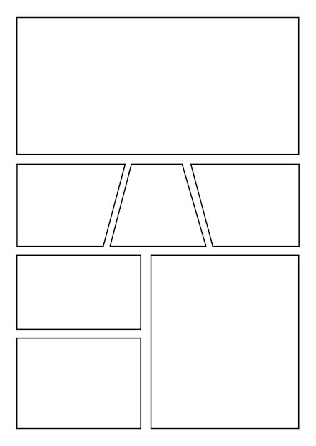 Plantilla a4 de diseño de guión gráfico de manga 2 | Vector Premium Manga Panel Ideas, Manga Panels Template, Manga Panel Template, Manga Base Comic, Blank Manga Panels, Manga Ideas Story, Manga Template, Comic Base, Manga Frame