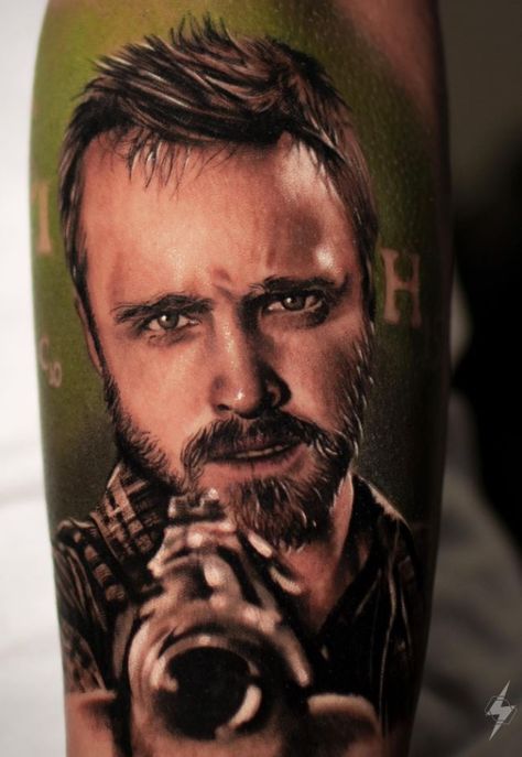 Jesse Pinkman Tattoo, Pinkman Tattoo, Breaking Bad Tattoo, Italian Tattoos, Back Of Neck Tattoo, C Tattoo, Men Tattoos, Tattoo Equipment, Realistic Tattoo