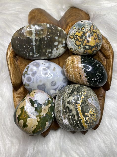 Excited to share this item from my #etsy shop: Old Stock Ocean Jasper Palm Stones // Ocean Jasper // Pocket Stones // Crystal Healing // Orbicular Jasper // Reiki Stones // Sea Jasper, Jasper Rock, Geode Rocks, Reiki Stones, Gem Show, Quartz Sphere, Rock Collection, Jasper Stone, Ocean Jasper