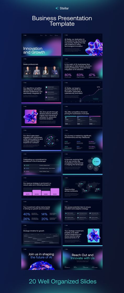 Business Presentation Template — Stellar — Presentation on UI8 Business Ppt Templates, Module Design, Ppt Template Design, Presentation Slides Design, Presentation Deck, Company Presentation, Presentation Design Layout, Marketing Presentation, Business Presentation Templates