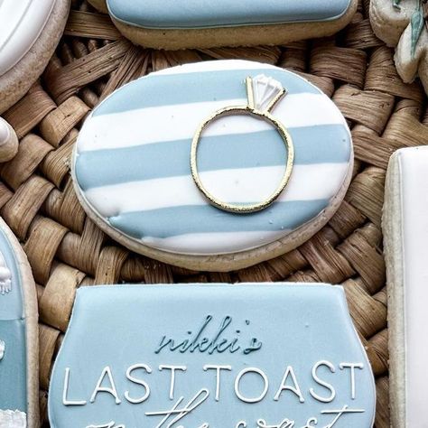 Sifted & Sugared by Marissa Saucedo on Instagram: "Details from Nikki’s last toast on the coast 🥂🌊" Last Toast On The Coast Bachelorette Cookies, Last Toast On The Coast Cookies, Toast On The Coast Bachelorette, Bridal Shower Bachelorette Party Ideas, Bachelorette Cookies, Last Toast On The Coast, Toast On The Coast, Beach Cookies, Icing Cookies