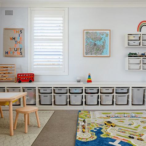 Jen Bishop | IKEA Virtual Open Home - IKEA Activity Room Ideas, Activity Room Design, Playroom Flooring Ideas, Toy Room Storage Ideas, Playroom Ikea, Learning Room, Trofast Ikea, Playing Room, Ikea Playroom