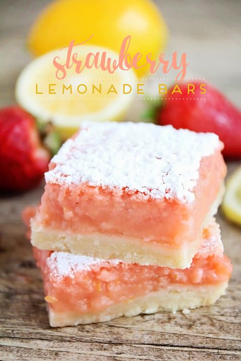 The Baker Upstairs: Strawberry Lemonade Bars Lemonade Bars, Lemonade Bar, Sommer Mad, Lemon Bar, Bar Kit, Strawberry Lemon, Oreo Dessert, Summer Dessert Recipes, Lemon Bars