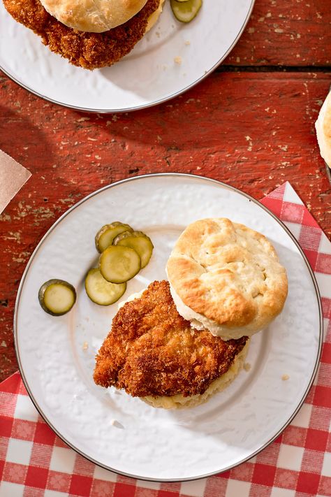 Fried Chicken Biscuits With Hot Honey Butter Recipe - NYT Cooking Fried Chicken And Biscuits, Fried Chicken Biscuits, Hot Honey Butter, Ny Times Recipes, New York Times Recipes, Chicken Biscuits, Nyt Recipes, Honey Butter Recipe, Chicken And Biscuits