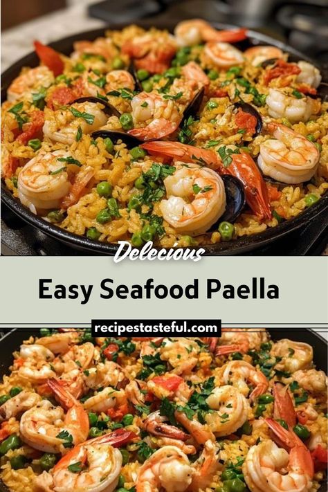 This Easy Seafood Paella is a vibrant and flavorful dish, perfect for both special occasions and weeknight dinners. With a delightful mix of shrimp, mussels, and optional squid, it features a rich blend of spices and a colorful presentation. Cajun Comfort Food, Paella Recipe Seafood, Paella Recipe, Christmas Recipes Easy, Seafood Paella, Easy Seafood, Christmas Food Dinner, Breakfast For Dinner, Easy Meal Prep