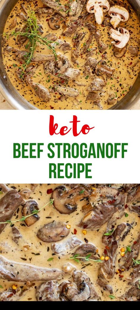 This low carb one pot recipe that you can make on the weekend for meal prep is PERFECT for my keto diet.  I am so happy I found this Keto Beef Stroganoff Recipe.  Is is easy to make and SO full of flavor.  #keto #kickingcarbs #lowcarb #dinner #healthy #ketobeefstroganoff #ketobeef #recipe Keto One Pot Recipes, Keto Beef Stroganoff, Keto One Pot Meals, Stroganoff Recipe, Low Carb Lunch, Low Carb Diet Recipes, Beef Stroganoff, Low Carb Dinner Recipes, Keto Dinner