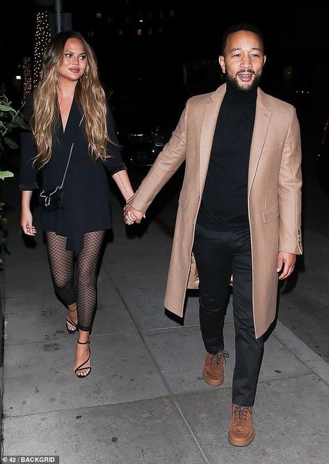 Chrissy Teigen and John Legend hold hands as they head out to dinner in Beverly Hills | Daily Mail Online John Legend Style, John Legend Chrissy Teigen, John Legend And Chrissy Teigen, Chrissy Teigen Dress, John Legend And Chrissy Teigen House, Chrissy Teigen Pregnancy Style, Chrissy Teigen And John Legend, Chrissy Teigen Red Carpet, Chrissy Teigen John Legend