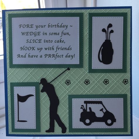 Cards With Golf Theme, Golf Cards For Men Happy Birthday, Golfing Birthday Cards For Men, Birthday Card Sentiments For Men, Fathers Day Cards Golf Theme, Golf Birthday Cards For Men, Handmade Golf Cards For Men, Handmade Golf Cards, Retirement Cards Handmade For Men