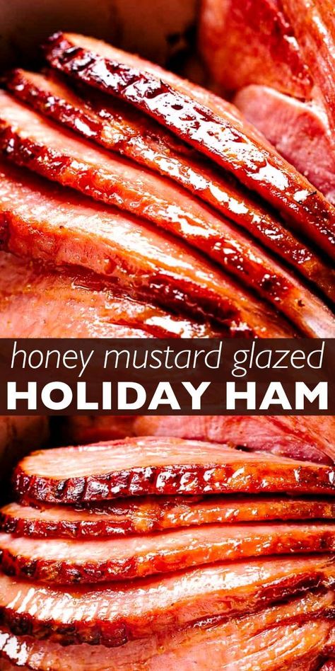 Slow Cooker Honey Glazed Ham, Crockpot Ham Not Sweet, Sweet And Spicy Ham Glaze, Savory Ham Glaze Recipe, Ham Mustard Glaze, Crockpot Ham Thanksgiving, Slow Cooker Spiral Ham Recipes, Slow Cooker Glazed Ham, Cooked Ham In Crockpot