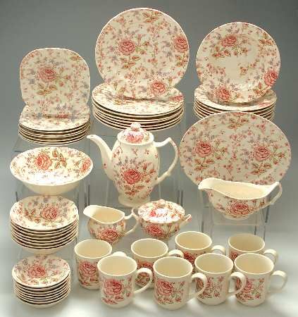 Johnson Brothers, Rose Chintz Pink ("England 1883" Stamp) - Page 1 | Replacements, Ltd. Home Interior Ideas, Chintz China, Pink Dishes, Thanksgiving Table Runner, Pretty China, Antique Dishes, China Dishes, Vintage Dinnerware, Johnson Brothers