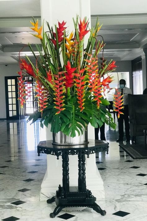 Heliconia Arrangement, Hotel Flower Arrangements, Tropical Flowers Bouquet, Tall Flower Arrangements, Tropical Centerpieces, Orchid Flower Arrangements, Tropical Floral Arrangements, Hotel Flowers, Tropical Flower Arrangements