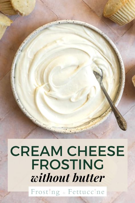 Easy Cake Toppings, Homemade Frosting No Butter, Easy Icing Recipes For Cake, Basic Cream Cheese Frosting, Muffin Frosting Recipes, Cake Frosting Alternatives, Chocolate Cream Cheese Frosting No Butter, Cream Cheese Frosting With Lemon Juice, No Butter Icing Recipes