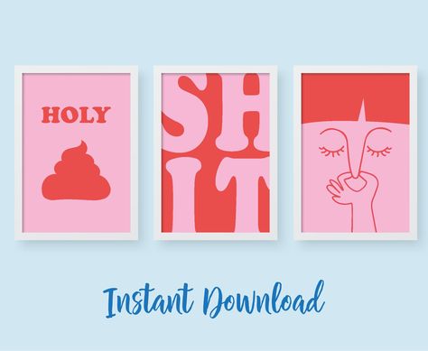 Excited to share the latest addition to my #etsy shop: Set of 3 Bathroom Wall Decor Funny Pink Toilet Wall Art, Humorous Printable Wall Decor, Pink Bundle Bad Smell Wall Art Modern Minimalist Art https://etsy.me/46j7vZ8 #pink #setof3art #bathroomfunnyart #pinkbundleart Printable Bathroom Wall Art, Bathroom Printables Free, Pink Toilet, Bathroom Art Prints, Toilet Wall, Free Art Prints, Bathroom Humor, Art Minimaliste, Bathroom Art