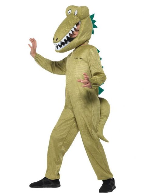 Roald Dahl Enormous Crocodile Costume for World Book Day Roald Dahl Costumes, Roald Dahl Characters, Roald Dahl Fancy Dress, Crocodile Costume, Storybook Party, Justice League Costumes, Abba Costumes, Cavewoman Costume, Roald Dahl Books