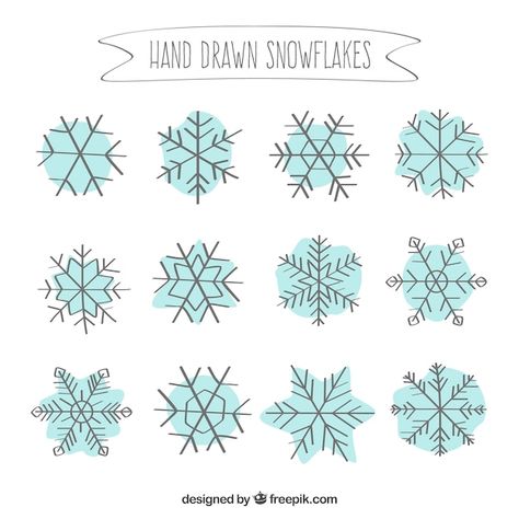 Hand drawn snowflakes collection | Free Vector #Freepik #freevector #snowflake #snow #collection #cartoon-hand Drawn Snowflakes, Diy Window Clings, Doodle Diary, Snowflakes Drawing, Winter Drawings, Christmas Poster, Christmas Drawing, Chalkboard Art, Class Ideas