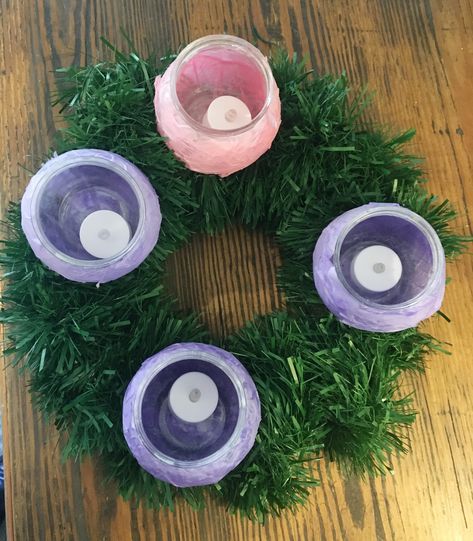 200 Advent Crafts and Activities for Catholic Homeschoolers - Seton Magazine Advent Wreath Diy Catholic, Diy Advent Wreath Catholic, Diy Advent Candle Holder, Advent Candles Ideas Diy, Advent Wreath Craft For Kids, Advent Crafts For Kids, Advent Wreath Craft, Catholic Advent Wreath, Advent Crown