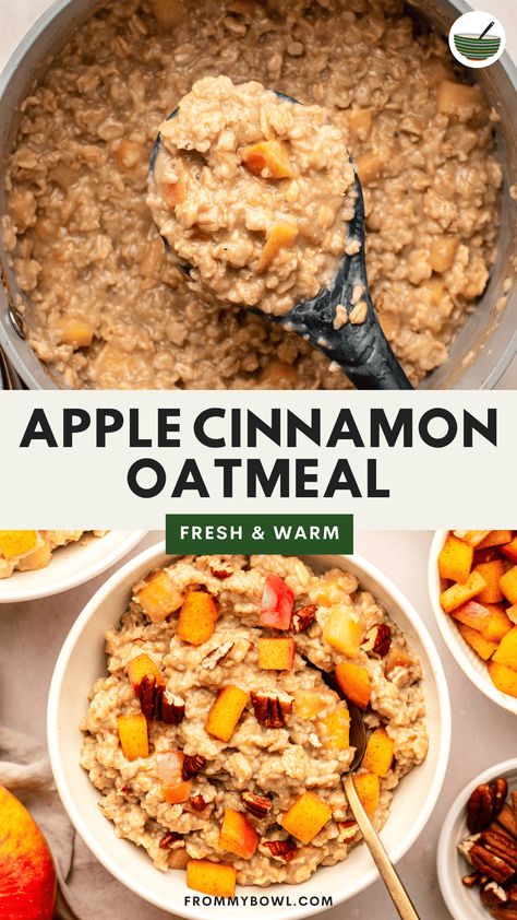 Healthy Apple Cinnamon Oatmeal, Oatmeal Stovetop, Quick Oat Recipes, Steel Cut Oatmeal Recipes, Creamy Oats, Wholesome Breakfast, Oats Recipes Breakfast, Apple Cider Donuts Baked, Non Dairy Butter