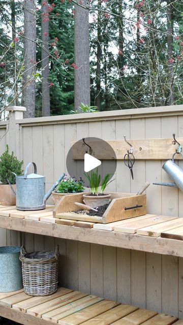 Potting Tables Diy, Planting Bench Diy Potting Tables, Collapsible Potting Table, Potting Soil Storage, Miniature Potting Bench Tutorial, Pallet Garden Table Potting Station, Potting Bench With Soil Bin, Planting Pots, Potting Table