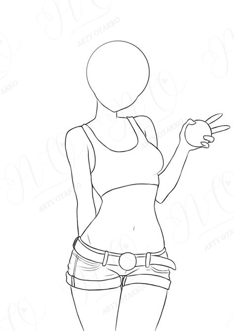 . Female Sketches Poses, One Piece X Yn Base, Art Outlines Templates, Female Clothes Drawing Reference, Y2k Poses Drawing, Body Base With Clothes, Girl Standing Reference Drawing, Fem Body Base, Body Base Poses Reference Female