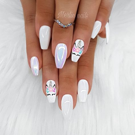 “The only thing that will stop you from fulfilling your dreams is you.”🦄💗🌸🌼🦄💕🌸 #obukazanokte #edukacjazanokte #novisad #beograd #nails… #unicornnails Unicorn Nails Designs, Unicorn Nail Art, Girls Nail Designs, Unicorn Nails, Short Coffin Nails, White Nail Designs, Pink Nail, Birthday Nails, Girls Nails