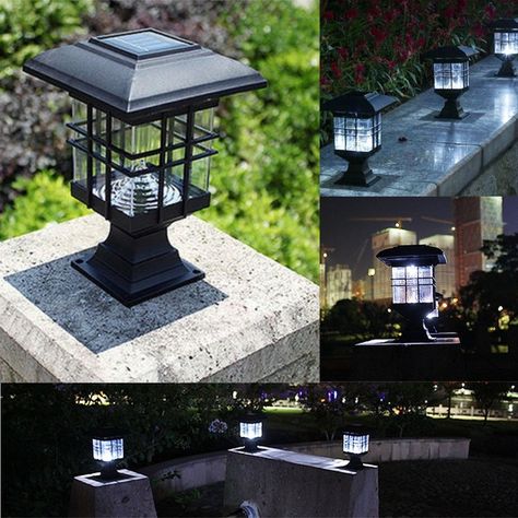 LED Solar Power Outdoor Garden Yard Light Lawn Path Landscape Lamp Creative Decor Post Lights Outdoor, Lawn Path, Path Landscape, Solar Post Lights, Outdoor Fence, Solar Landscape Lighting, Solar Power Diy, Walkway Lights, Light Garden