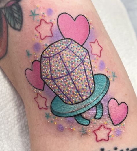 Ring Pop Tattoo, Pastel Tattoos, Dopamine Tattoo, Pop Tattoo, Sarah Tattoo, Kawaii Ring, Candy Tattoo, Food Tattoos, Pink Tattoo