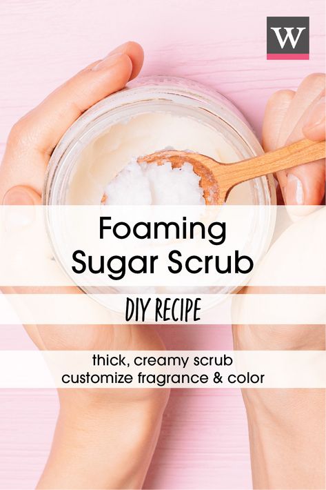 Foaming Body Scrub Recipe, Foaming Body Scrub Diy, Foaming Sugar Scrub Recipe, Whipped Sugar Scrub Recipe, Foaming Body Scrub, How To Make Foaming Body Scrub, Foaming Bath Butter Base Recipe, How To Make Body Scrubs To Sell, Diy Soap Base