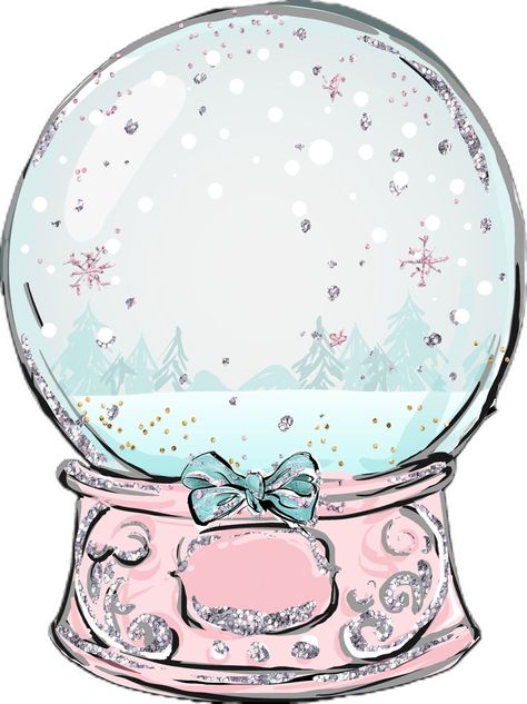 Snow Globe Clipart, Globe Drawing, Globe Clipart, Ugly Christmas Sweater Contest, File Ideas, Pink Snow, Holiday Quotes, Christmas Painting, Art Hobbies