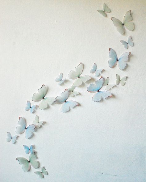 3D Wall Butterflies Princess Blue and Greens Set by HeidisHubbub Wall Butterflies, Wonderland Room, Butterfly Bedroom, Green Butterflies, Fairy Bedroom, Butterfly Room, Rainbow Butterflies, Lavender Butterfly, Butterfly Nursery