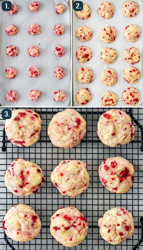 These Cranberry Orange Cookies are the perfect Christmas cookie! Chock full of fresh cranberries and orange, topped with a homemade glaze. #cranberry #orange #cookies Homemade Glaze, Cranberry Orange Cookies, Cranberry Bars, Cranberry Dessert, Fresh Cranberry, Homemade Sugar Cookies, Jo Cooks, Orange Cookies, Cranberry Cookies