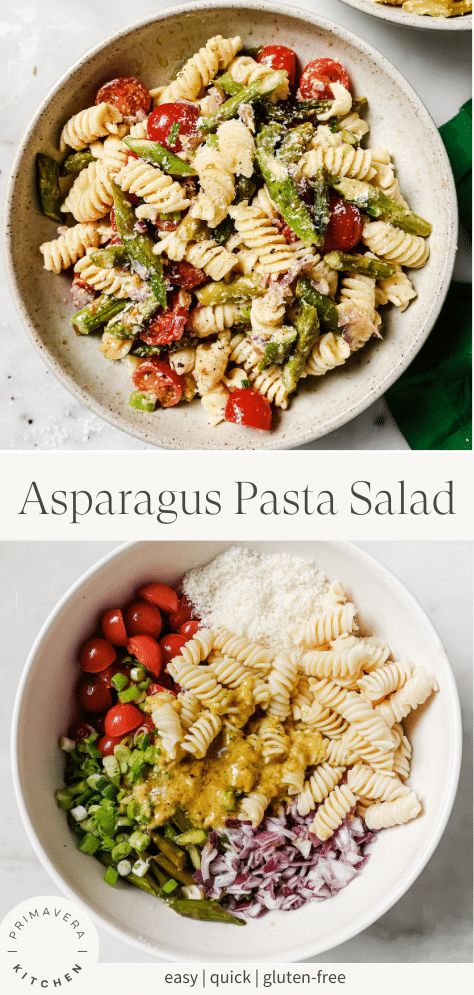 Asparagus Pasta Salad Recipes, Pasta Salad Asparagus, Pasta Salad With Asparagus, Salad Asparagus, Pasta Primavera Salad, Asparagus Pasta Salad, Recipes Asparagus, Easy Asparagus, Healthy Pasta Salad Recipes