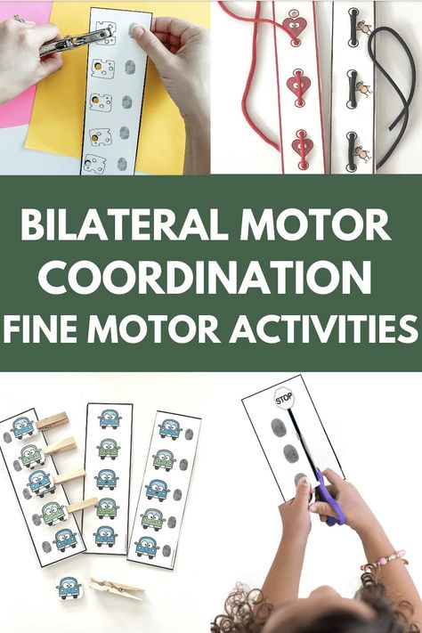 Bilateral motor coordination skills is the ability to use and coordinate both side of the body in a symmetrical manner. In order to have bilateral motor coordination skills, you must have control at your shoulder allowing your hands to come together to midline to perform a task. The most common fine motor activities you will … Bilateral Motor Coordination Fine Motor Activities for Pediatric Occupational Therapy Read More » Coordination Activities, Bilateral Coordination, Motor Coordination, Pediatric Occupational Therapy, Fine Motor Skills Development, Development Activities, Occupational Therapist, Fine Motor Activities, Motor Activities