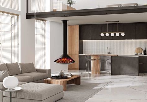 Designed for an out-of-this-world fireside experience, Onyx Orbit electric fires defy the norm with a floating presence and ultra-contemporary styling. Inset Stoves, Electric Stove Fire, Floating Fireplace, Inset Electric Fires, Double Sided Stove, Clean Fireplace, Angled Ceiling, Boiler Stoves, Fireplace Beam