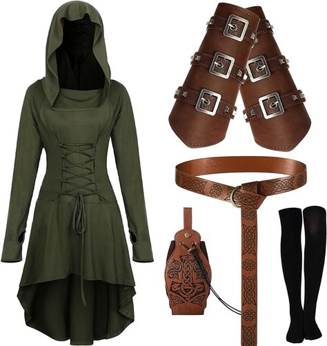 Medieval Cloak, Medieval Cosplay, Women Costume, Hooded Robe, Medieval Dress, Medieval Fashion, Gothic Dress, Women's Costumes, Halloween Dress