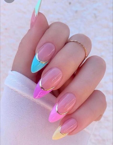 Pink Gel Nails Designs, Nails Polish Ideas, Almond Nails Pink, Beautiful Lifestyle, Neon Nail Polish, Nails Bright, Pink Gel Nails, Short Almond Nails, Subtle Nails