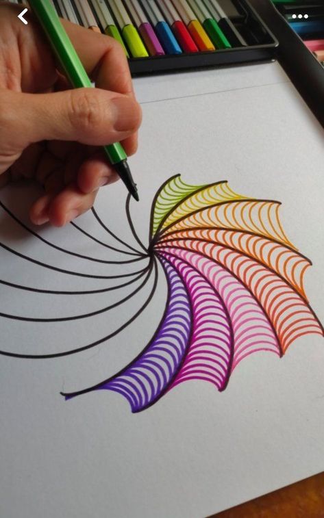 Cool Colors Drawing, Color Element Of Art, Drawing Of A Pen, Drawings Ideas For Kids, Colored Pencil Doodles, Drawings To Try, Art Ideas Drawing, Zentangle Pens, Pen Art Doodle