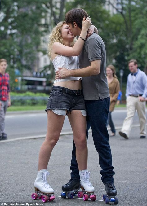 Here we go! Imogen Poots skates with Will Forte on the set of Squirrels to the Nuts in New York on Friday Roller Skating Photoshoot Couple, Roller Skating Date Aesthetic, Couples Roller Skating, Roller Skating Couple, Abc Dates, Roller Skating Pictures, Will Forte, Skating Pictures, Imogen Poots