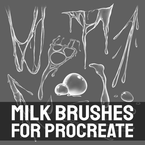 Procreate Brushes Download, Best Procreate Brushes, Photoshop Brush Set, Milk Splash, Illustrator Brushes, Procreate Ipad Art, Free Procreate, Procreate Brushes Free, Brushes For Procreate